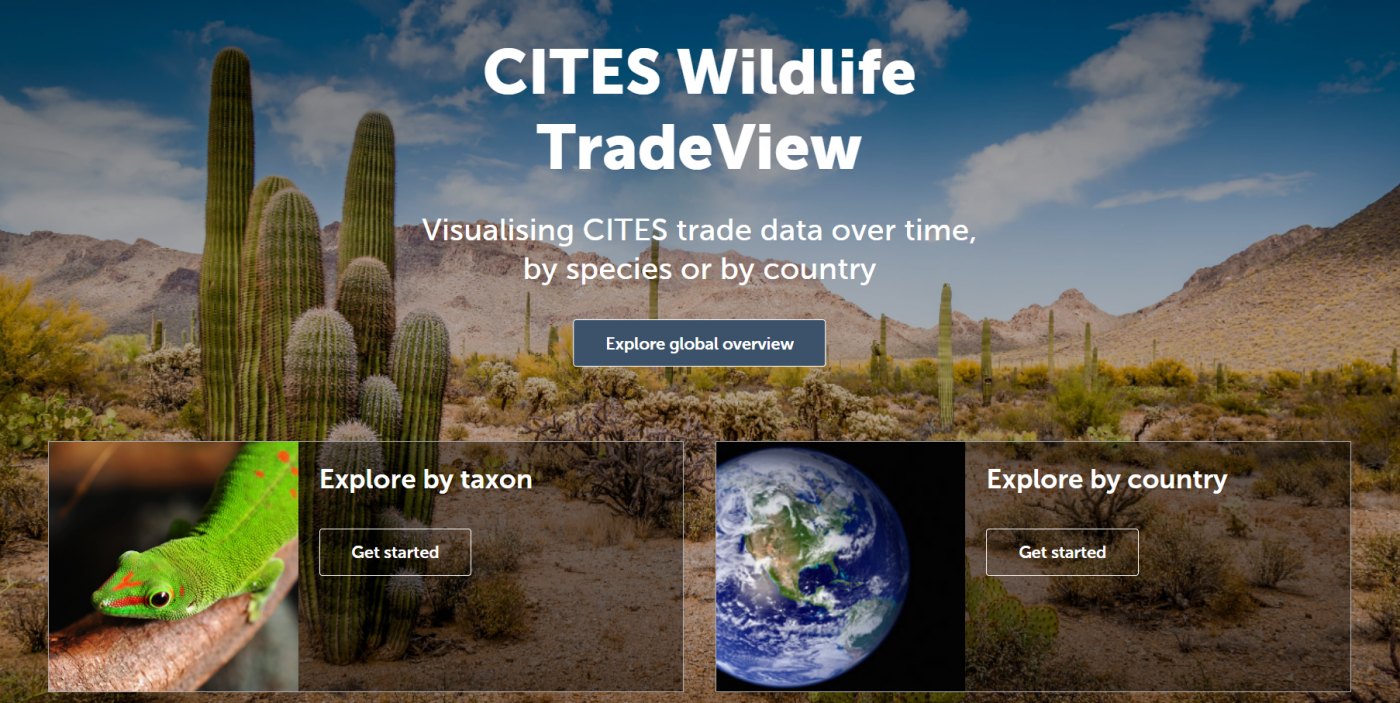 New wildlife data visualisation platform reveals trends in international trade in endangered species