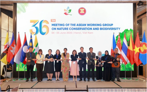 Representatives from the ASEAN Member States, the ASEAN Secretariat, and the ASEAN Centre for Biodiversity were joined by development partners and representatives of key stakeholder groups at the 36th Meeting of the ASEAN Working Group on Nature Conservation and Biodiversity in Hanoi, Viet Nam. Photo by Nature and Biodiversity Conservation Agency, Viet Nam