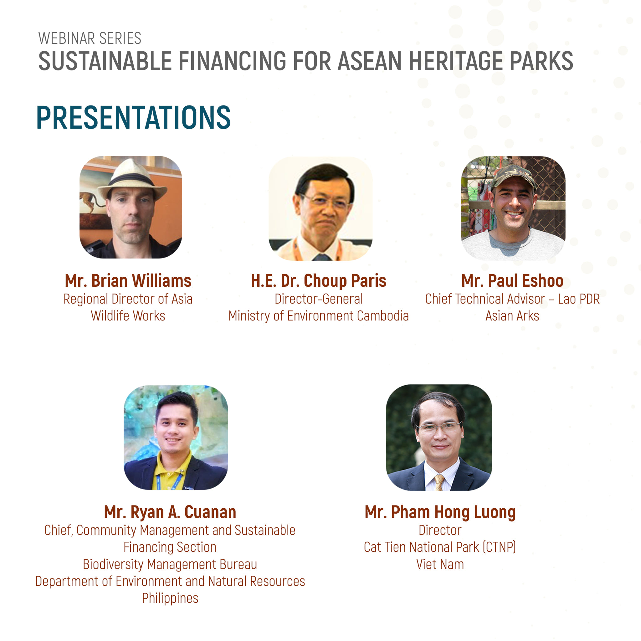 Sustainable Financing for ASEAN Heritage Parks Session 3: Potential Sources of Sustainable Financing for AHPs and PAs