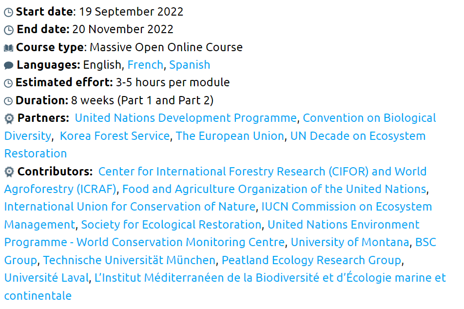 Ecosystem Restoration 2022